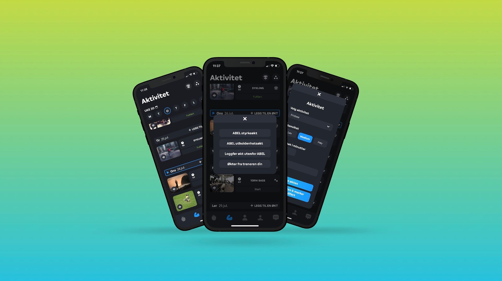 Logging av aktivitet og treningsøkter i Abel-appen